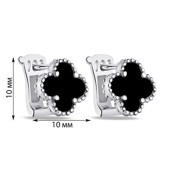Сережки зі срібла з оніксом (арт. 7502/3929/10о) – зображення 2