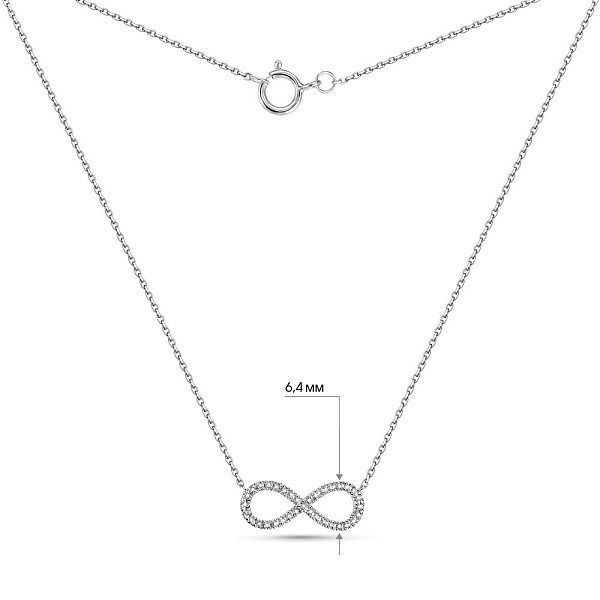 Колье Бесконечность из белого золота с бриллиантами (арт. Ц341289010б) – изображение 4