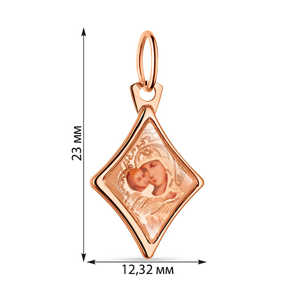 Золотая ладанка Божья Матерь с младенцем (арт. 400800В) – изображение 2