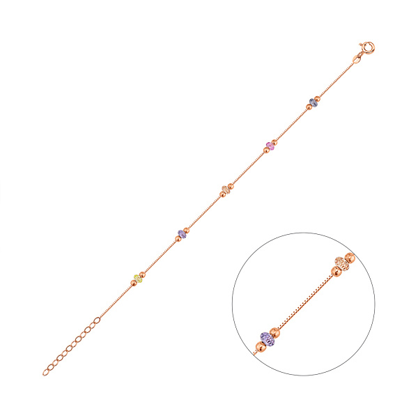 Браслет из красного золота с фианитами (арт. 326920цв) – изображение 1