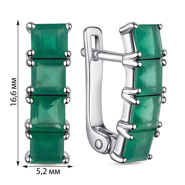 Серебряные серьги с агатом (арт. 7502/2189657Аз) – изображение 2