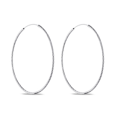 Сережки-кільця срібні з насічками (арт. 7502/4371/65)