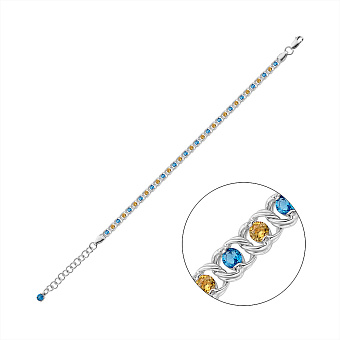 Фото Серебряный браслет с фианитами (арт. 7509/8035.10агж)