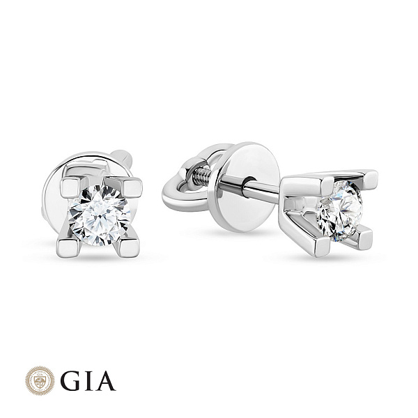 Золоті сережки-пусети з діамантами  (арт. Т01111410036б) – зображення 1