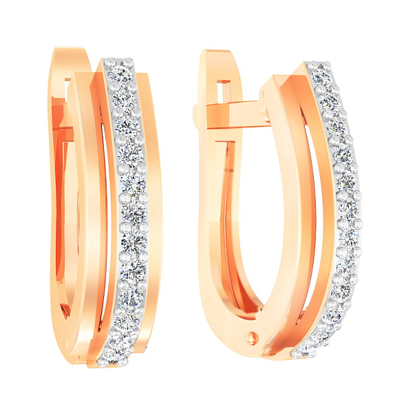 Золоті сережки з фіанітами (арт. 111054) – зображення 1