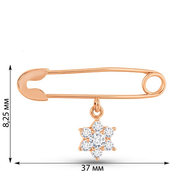 Золотая булавка с фианитами (арт. 360011) – изображение 2