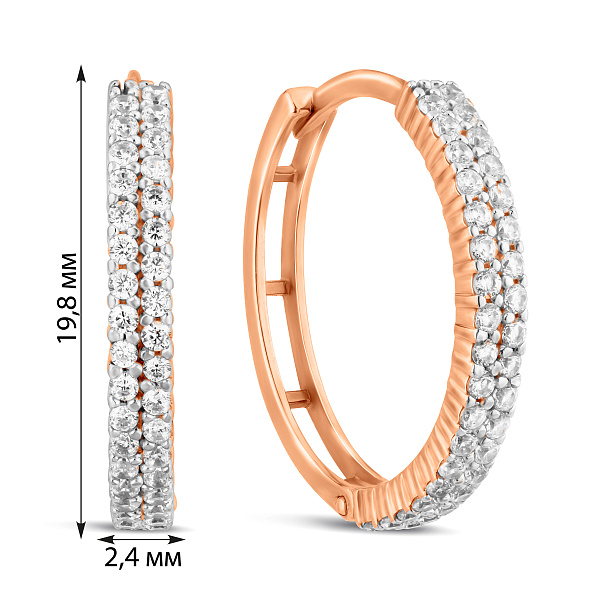 Золоті сережки-конго з фіанітами (арт. 110252) – зображення 2