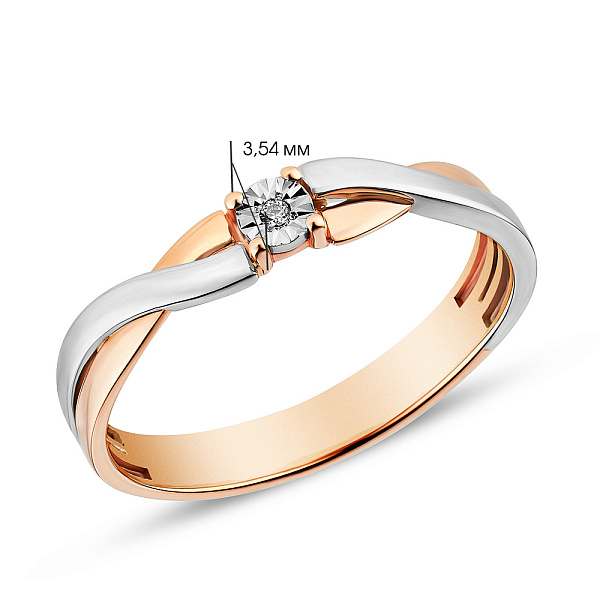 Золота каблучка з діамантом (арт. К011044а) – зображення 2