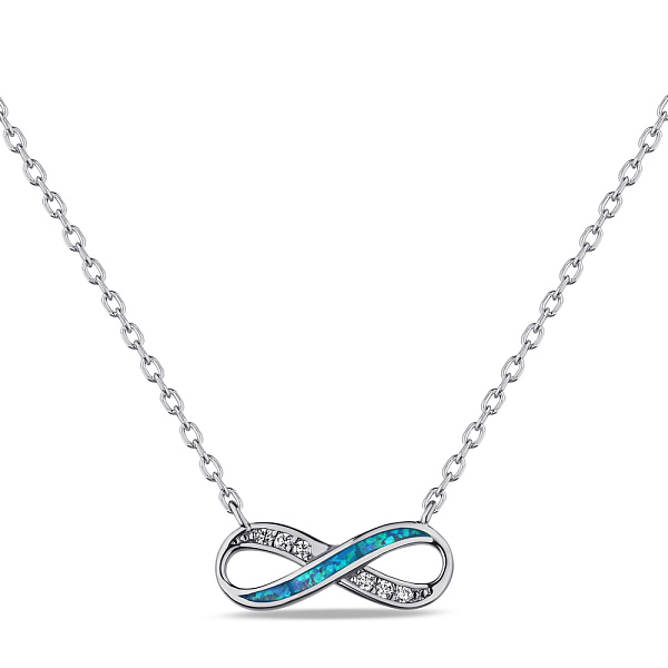 Срібне кольє з опалом і фіанітами (арт. 7507/2112Пос) – зображення 1