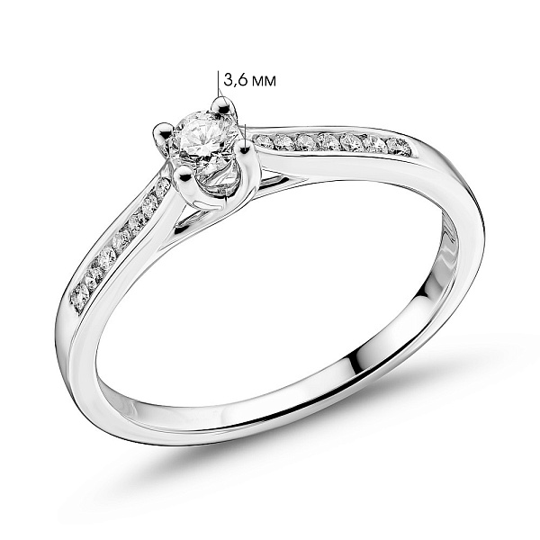 Кольцо из белого золота с бриллиантами (арт. К341400020б) – изображение 4