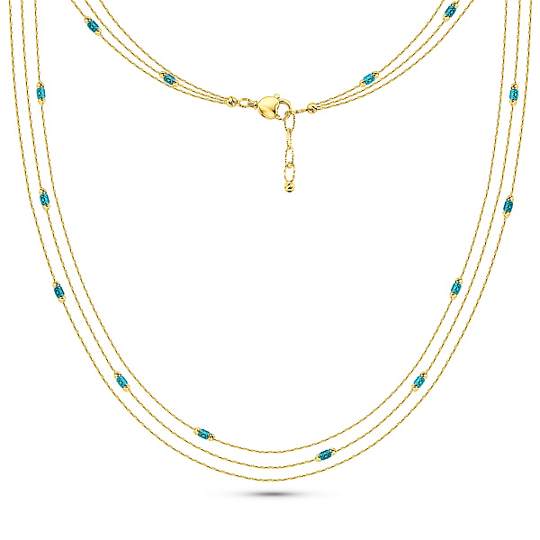 Золотое многослойное колье Francelli (арт. 352697жг) – изображение 2