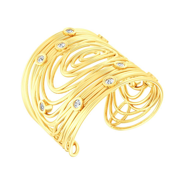 Золота каблучка незамкнута Francelli з діамантами (арт. К141107015ж) – зображення 1