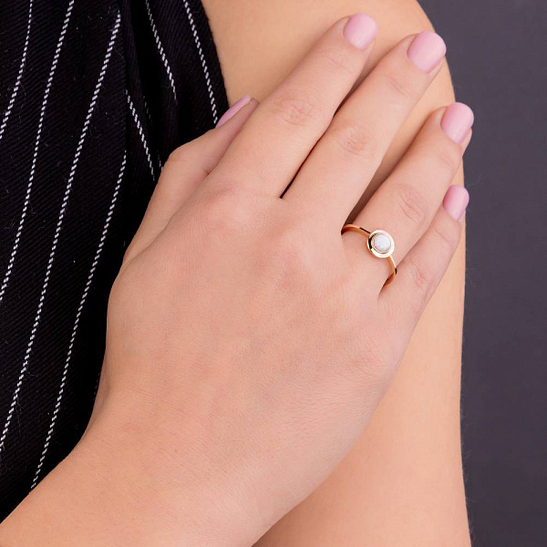 Каблучка з червоного золота з опалом (арт. 156164Поб) – зображення 2