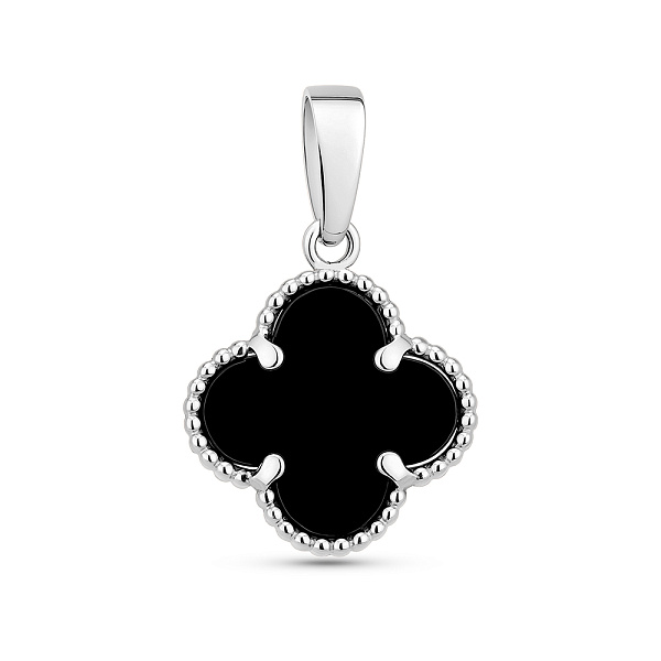 Кулон з білого золота з оніксом (арт. 441439/10бо) – зображення 1