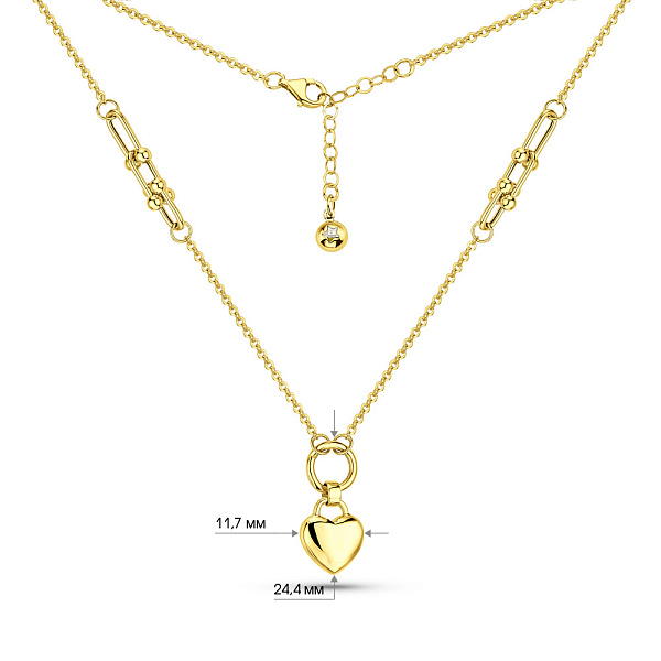 Золоте кольє Серце (арт. 352671ж) – зображення 3