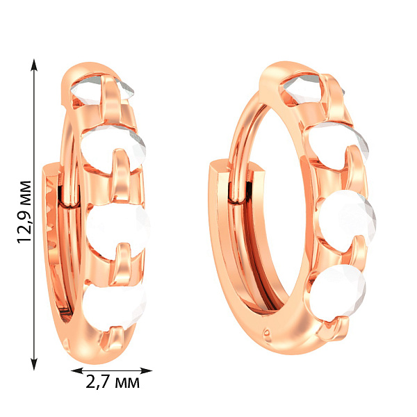 Дитячі золоті сережки з фіанітами (арт. 110515д) – зображення 2