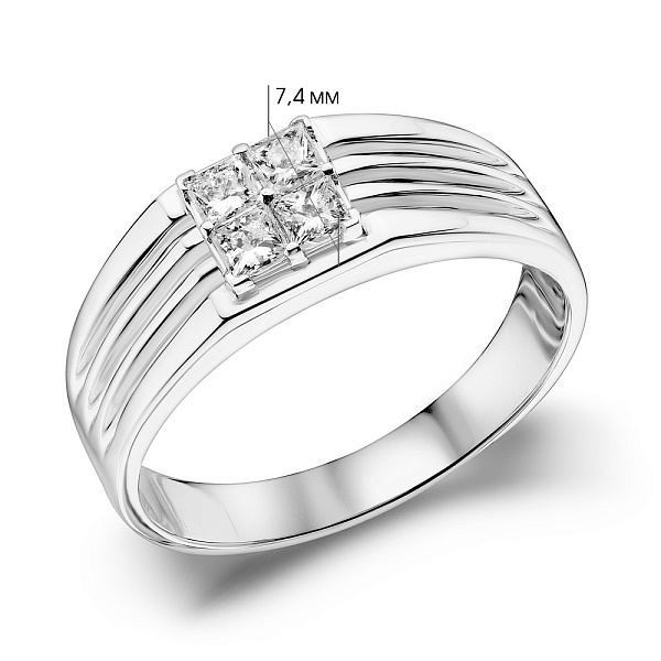 Золотая печатка с бриллиантами (арт. К341434040б) – изображение 4