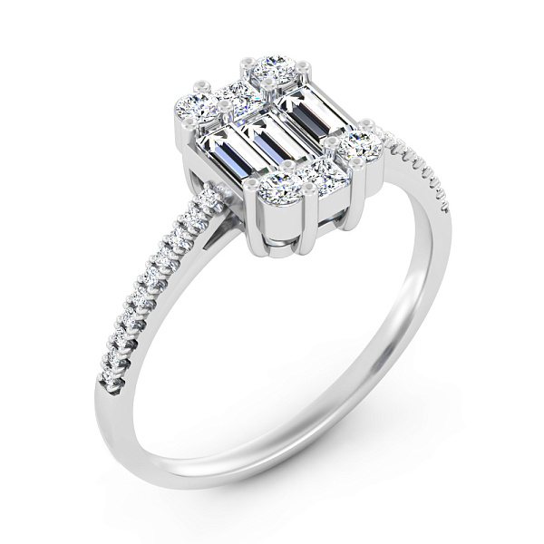 Золота каблучка з діамантами (арт. К011653060б) – зображення 1