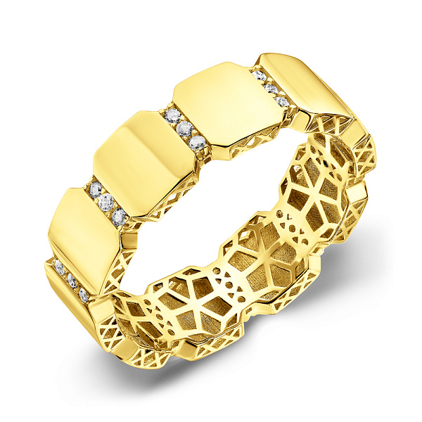 Кольцо из желтого золота с фианитами (арт. 156060ж) – изображение 1