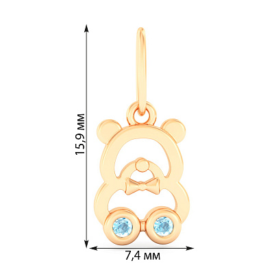 Золотой подвес Мишка с фианитами (арт. 441287г)