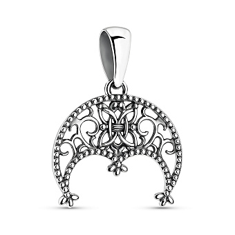 Серебряная подвеска Лунница без камней (арт. 7903/3268-ч)