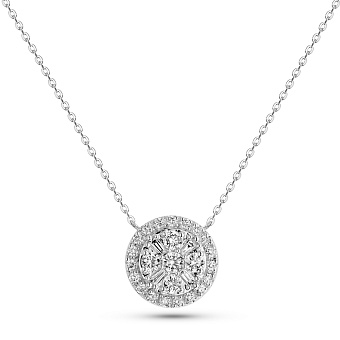 Фото Колье из белого золота с бриллиантами (арт. Ц341650030б)