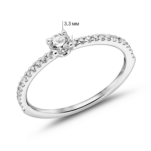 Помолвочное золотое кольцо с бриллиантами (арт. К341437030б) – изображение 5