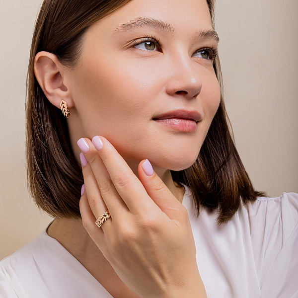 Золотое кольцо Колосок (арт. 141282) – изображение 7