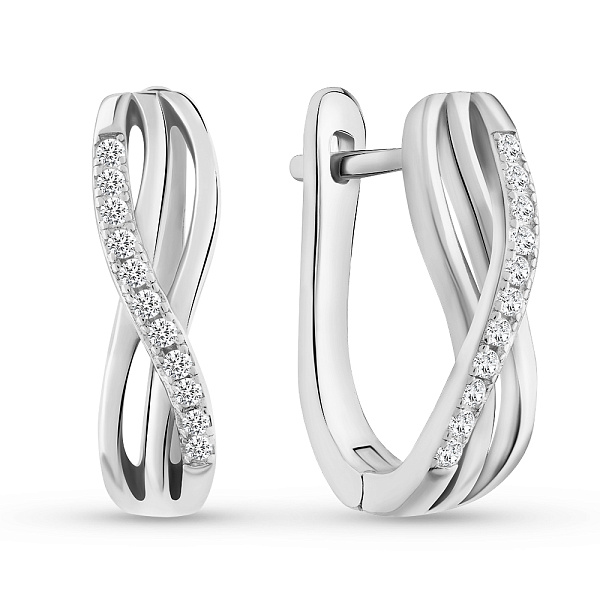 Серьги из серебра с фианитами (арт. 7502/10054) – изображение 1