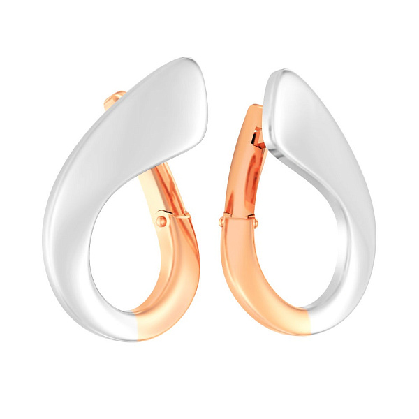 Золоті сережки в комбінованому кольорі металу (арт. 110682кб) – зображення 1