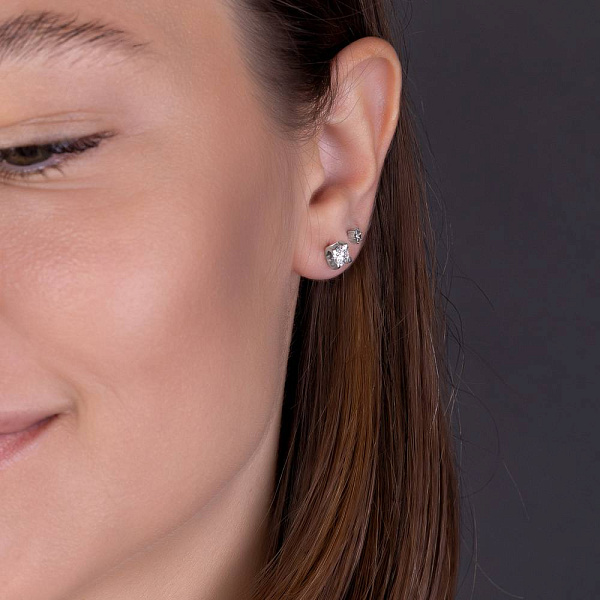 Золотые пусеты с бриллиантами  (арт. Т01115208036б) – изображение 2