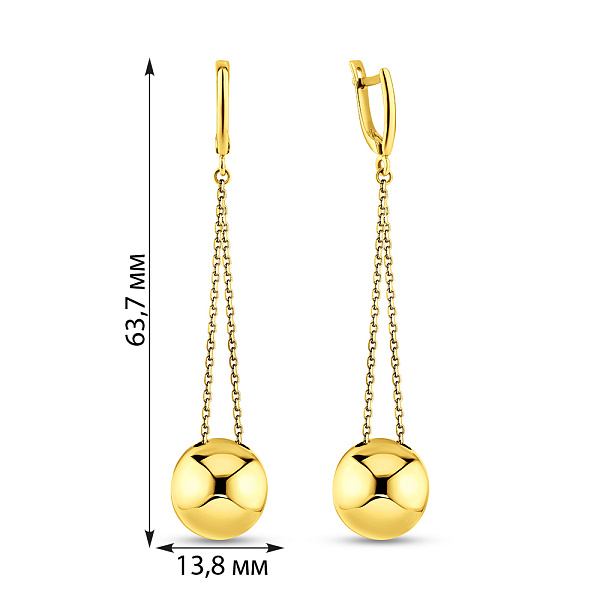 Золоті сережки з підвісками (арт. 101049ж) – зображення 4