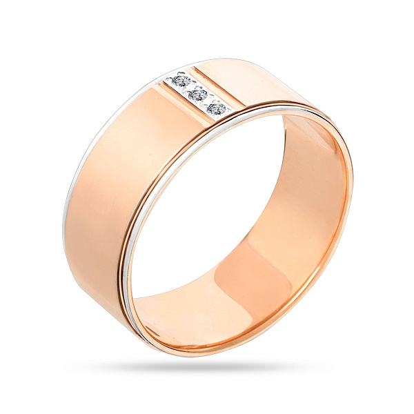 Обручка з червоного золота з діамантами (арт. К239189) – зображення 1