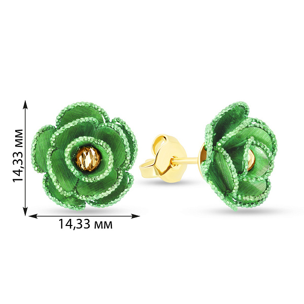 Золотые серьги Francelli без камней (арт. 107835жз) – изображение 4