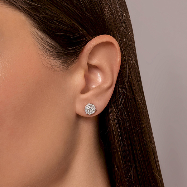 Пусети з білого золота з діамантами  (арт. С341587090б) – зображення 3