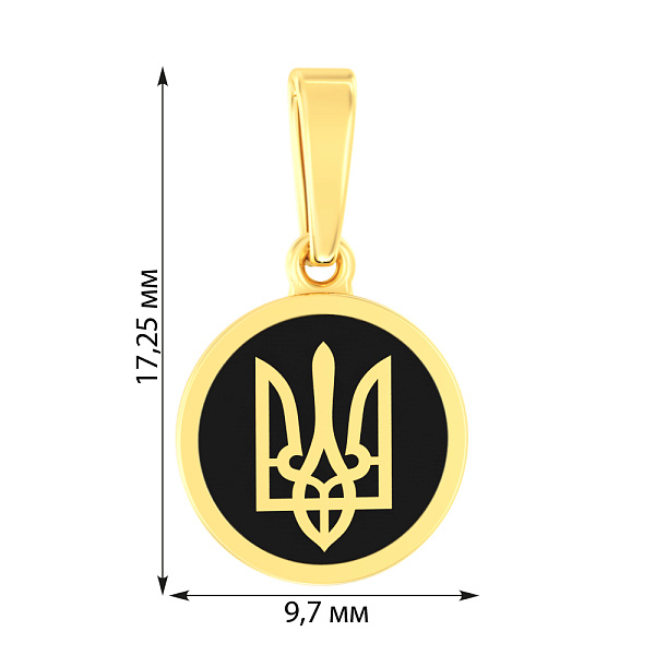 Подвес из желтого золота Трезубец с эмалью (арт. 441203жеч) – изображение 4