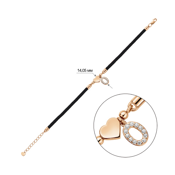 Браслет на нити с золотыми вставками (арт. 340134ч) – изображение 2