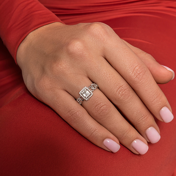 Кольцо из белого золота с бриллиантами (арт. К011593040б) – изображение 4