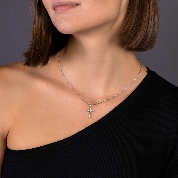 Золотий хрестик з діамантами  (арт. 3109129202) – зображення 2