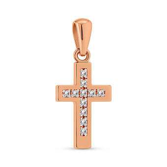 Золота підвіска хрест з діамантами (арт. П011082005)