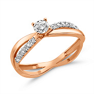 Фото Заручальна каблучка з золота з діамантами (арт. К011328030)