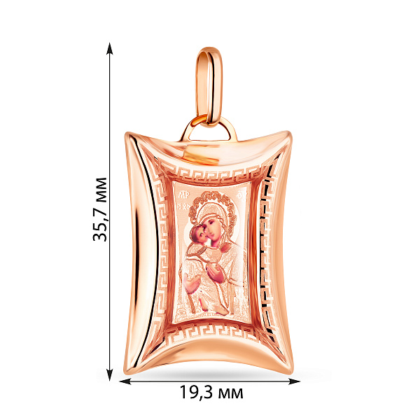Золотая ладанка Божия Матерь Владимирская (арт. 421131В) – изображение 2