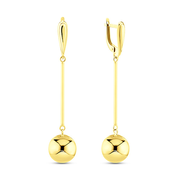 Золотые серьги-подвески без камней (арт. 104456ж) – изображение 1