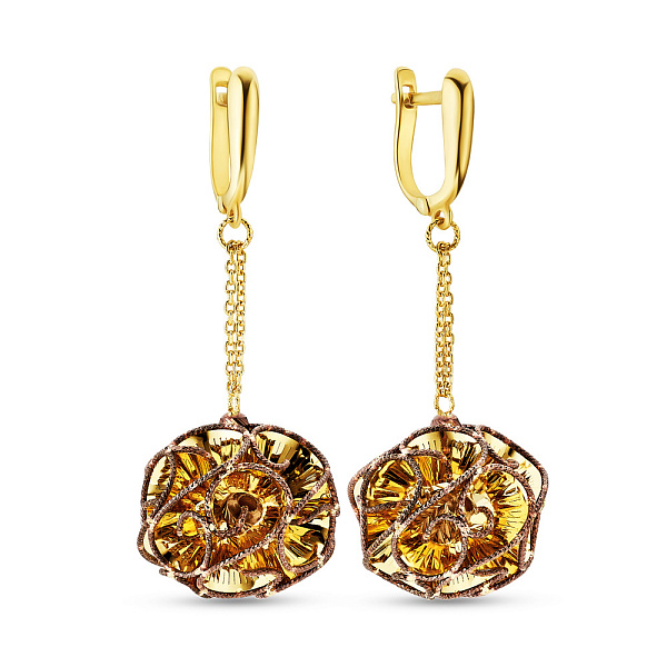 Золотые серьги с подвесками Francelli (арт. 106836жкр) – изображение 1