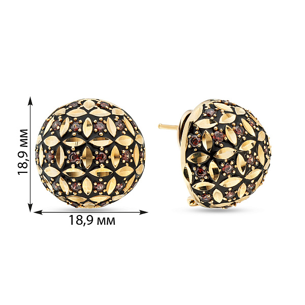 Золоті сережки Francelli з емаллю і фіанітами (арт. 106483жеч) – зображення 2