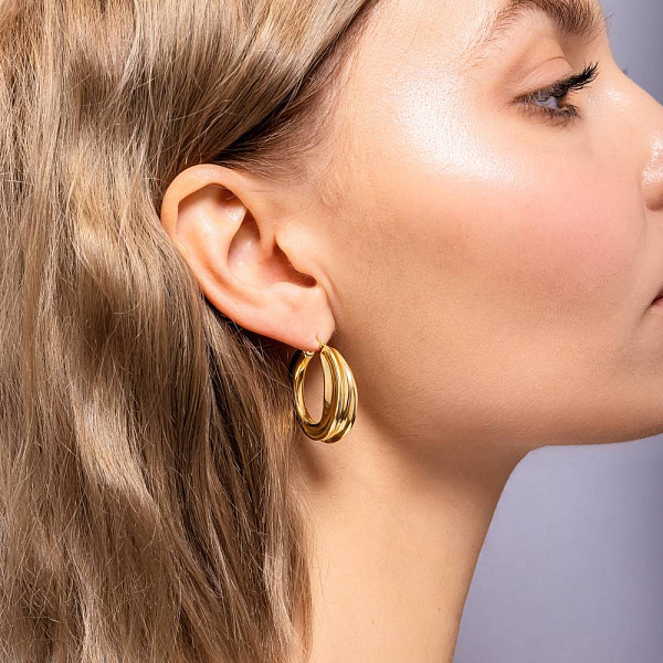 Золоті сережки Francelli в жовтому кольорі металу (арт. 109759/25ж) – зображення 2