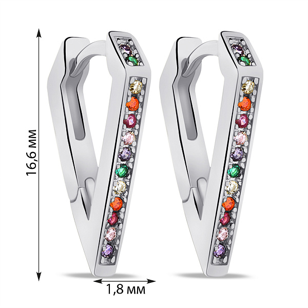 Серебряные серьги с цветными альпинитами (арт. 7502/9155/15ацв) – изображение 2