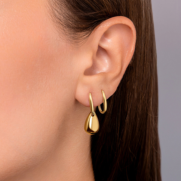 Серьги трансформеры из желтого золота (арт. 1091945ж) – изображение 2