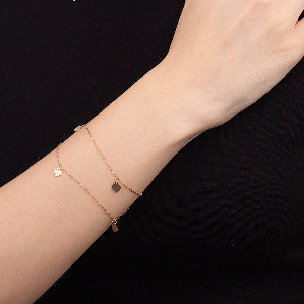 Двойной золотой браслет с подвесками (арт. 325643) – изображение 2