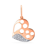 Золотая подвеска «Сердечко» с фианитами (арт. 422679)